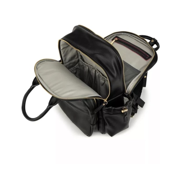 Jujube Million Pockets Faux Leather Diaper Backpack in Black Coffee - Picture 9 of 14